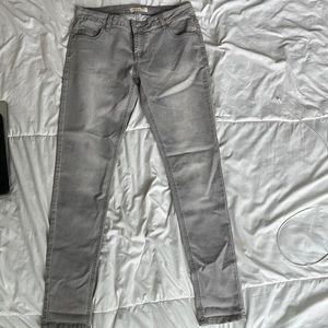 Washed grey denim jeans